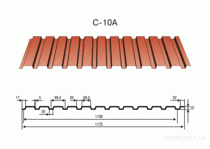 Профилированный металлический настил  C10А